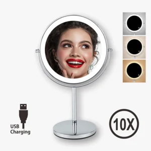 Lusterko do makijażu LED powiększające 10x z USB In 3 color usb 10x