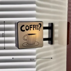 Magnes na lodówkę retro kawiarnia – miniaturowy świetlny panel dekoracyjny Jasnoszary