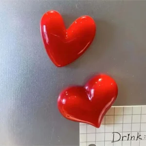 Magnesy na lodówkę w kształcie serca zestaw 2/4/8 sztuk Biały