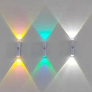 Magnetyczna lampka nocna RGB z czujnikiem ruchu ładowana USB Biały