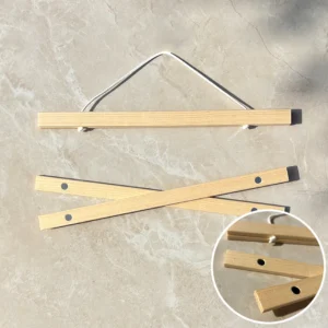 Magnetyczny wieszak na plakaty drewniany 30–60 cm żółty
