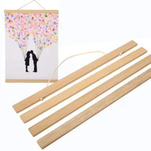 Magnetyczny wieszak na plakat drewno teak sosna zestaw DIY Czarny