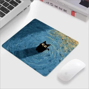 Mała podkładka pod mysz z kotem w wodzie, antypoślizgowa Pomarańczowy