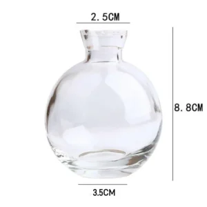 Mały szklany wazon hydroponiczny na biurko — prosta forma Niebieski