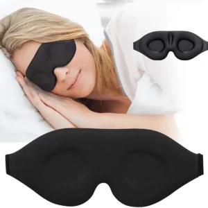 Maska na oczy do snu 3D z miseczkami — opaska na sen Czarny
