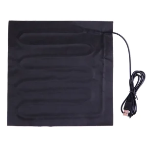 Mata grzewcza USB 22x22 cm z włókna węglowego dla zwierząt i rąk Armijna zieleń