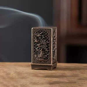 Metalowy świecznik aromaterapii w stylu chińskim żółty