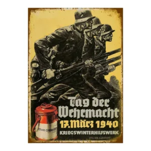 Metalowy szyld retro "Keep Quiet" plakat w stylu vintage do baru i garażu Granatowy