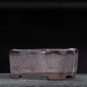 Mini ceramiczna doniczka z gliny purpurowej na sukulenty — dekoracja biurka Jasnoszary