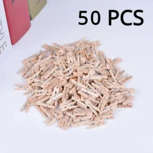 Mini drewniane klipsy do zdjęć 25 mm, zestaw 100 sztuk Czerwony