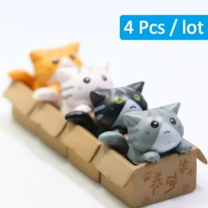 Mini figurka kota - ozdoba ogrodowa i na biurko śliwka