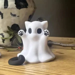 Mini figurki duszków-kotów na Halloween Jasnożółty