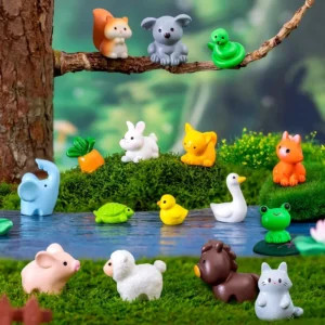 Mini figurki zwierząt – ozdoby do ogrodu i miniaturowych pejzaży Pomarańczowy