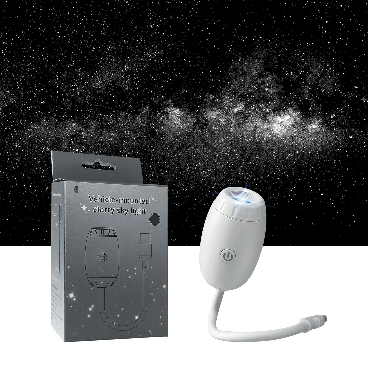 Mini projektor gwiazd Galaxy 2 w 1 — atmosferyczna lampka nocna do sypialni Brązowy