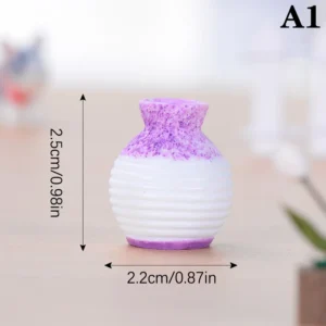 Mini wazon żywiczny z wąską szyjką do mikroogrodu i dekoracji DIY Biały
