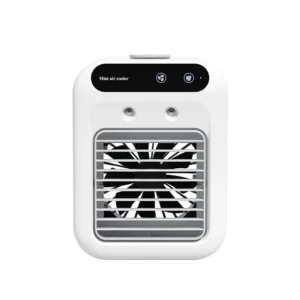 Mini wentylator biurkowy z nawilżaczem powietrza USB ładowalny Brązowy