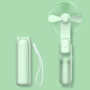 Mini wentylator ręczny składany z akumulatorem USB — 3 prędkości Zielony