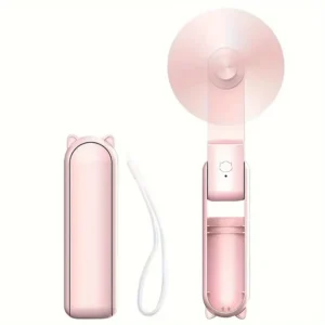 Mini wentylator składany na USB z akumulatorem Różowy