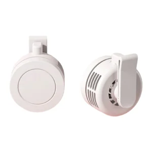 Mini wentylator USB z klipsem do paska — 3 prędkości, obrót 360° Biały
