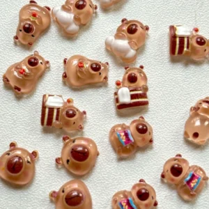 Miniaturowe figurki kapibary do bajkowego ogrodu Mix
