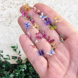 Miniaturowe motyle do ogrodu wróżek – zestaw 10-50 sztuk DIY Ciemny szary