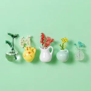 Miniaturowy ceramiczny wazonik magnes na lodówkę Fioletowy