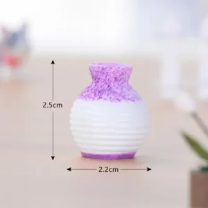 Miniaturowy wazon żywiczny z wąską szyjką do rękodzieła i dekoracji Fioletowy