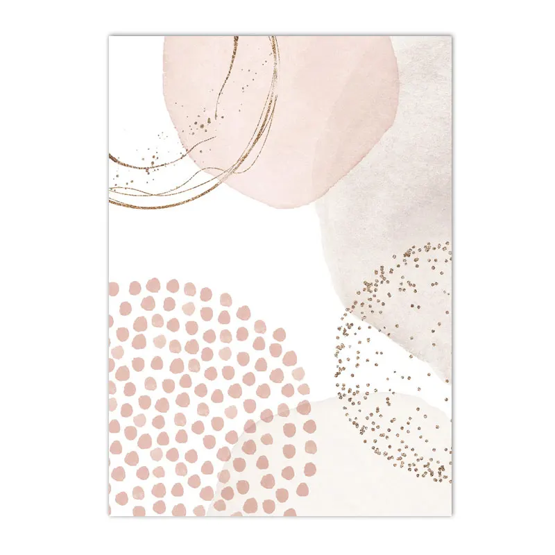 Minimalistyczny Plakat Beżowy Geometryczny Zielony Liść Boho Salon Czerwony