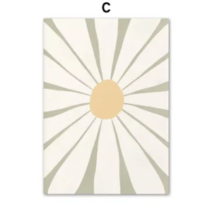 Minimalistyczny Plakat Boho Blok Kolorów Abstrakcja Nordic Salon Czerwony