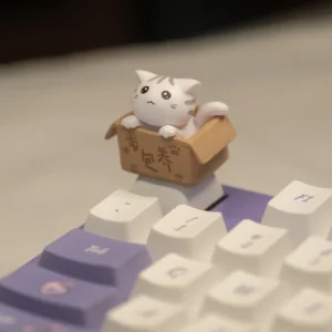 Nakładka na klawisz 3D w kształcie kota – keycap OEM R4 do klawiatury MX Biały