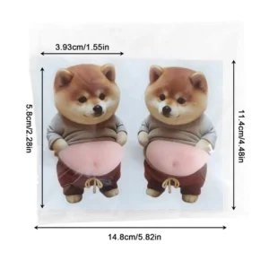 Naklejki 3D Shiba Inu samoprzylepne do dziennika i notatnika Czerwony