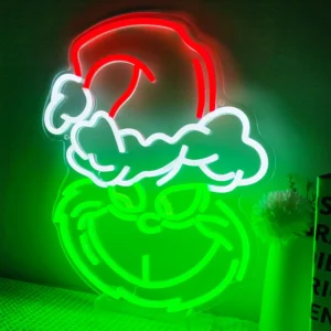Świecący neon LED na ścianę świąteczny do salonu Niebieski
