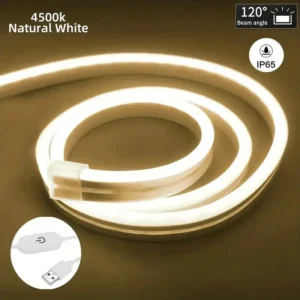Neonowa taśma LED USB ściemniana silikonowa do sypialni i dekoracji Natural light