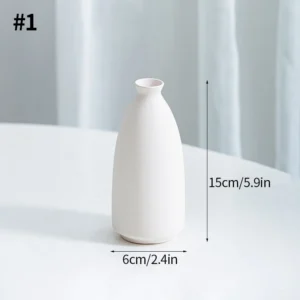 Nordycki ceramiczny wazon na kwiaty suszone do biurka Biały