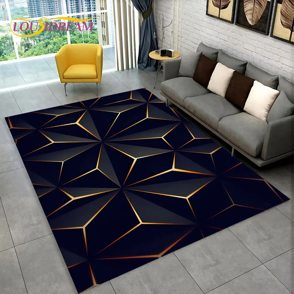 Nowoczesny geometryczny dywan 3D z efektem iluzji optycznej Burgundia