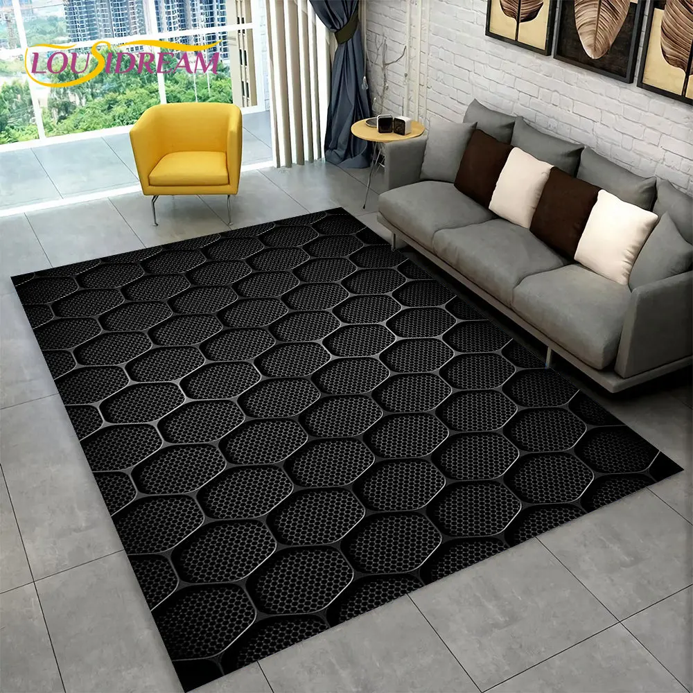 Nowoczesny geometryczny dywan 3D z efektem iluzji optycznej Fioletowy/фиолетовый