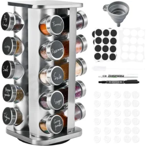 Obrotowy stojak na przyprawy z 20 szklanymi słoiczkami 1 rack with 20 jars
