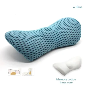 Oddychająca poduszka memory foam pod głowę i lędźwie Niebieski
