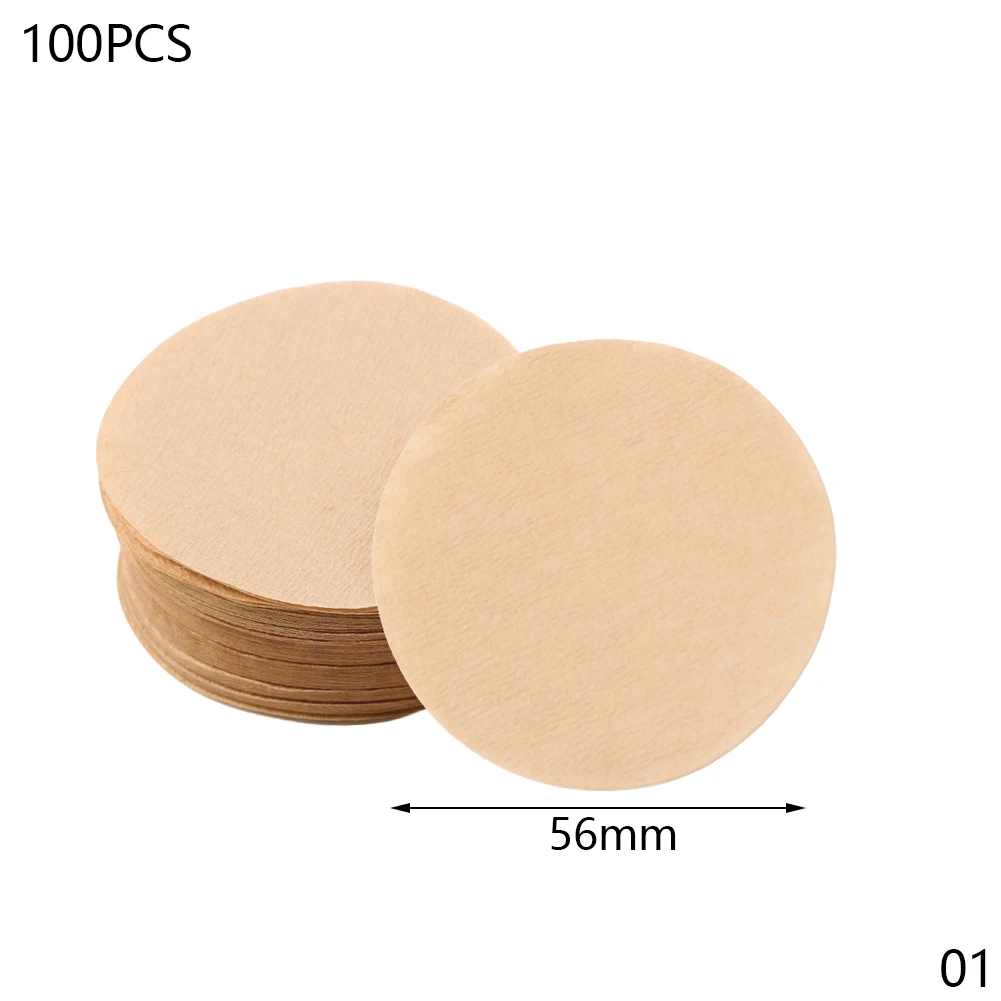 Okrągłe papierowe filtry do kawy 100 sztuk 56–68 mm Jasnoszary