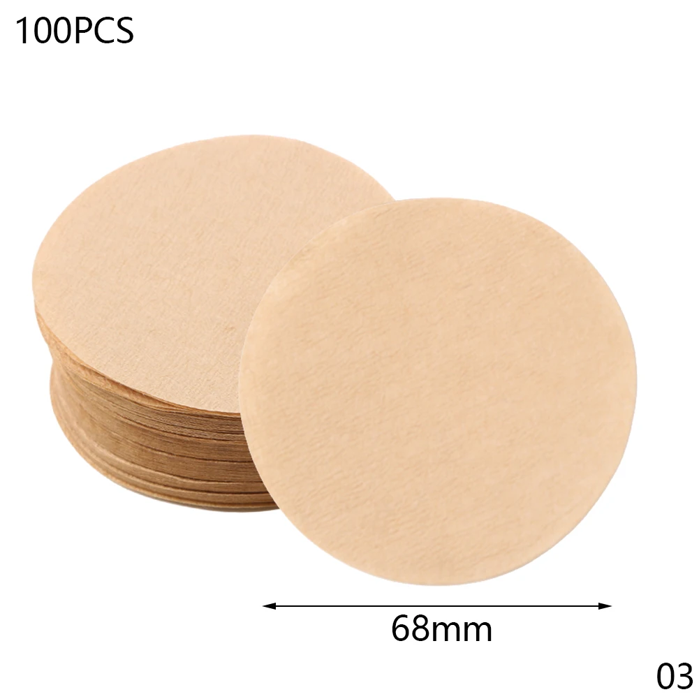 Okrągłe papierowe filtry do kawy 100 sztuk 56–68 mm Jasnożółty