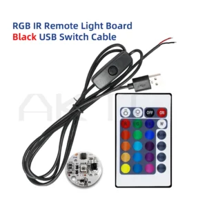 Okrągły panel LED RGB z pilotem i kablem USB Cyjan