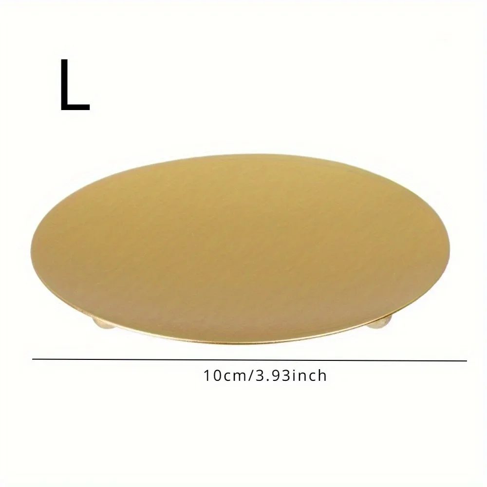 Okrągły świecznik z kutego żelaza vintage — czarny i złoty Biały