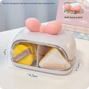 Organizer na kosmetyki z pokrywką pyłoszczelny beauty blender Srebrny