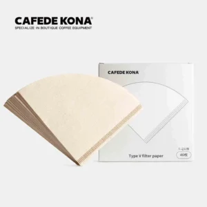 Papierowe filtry do kawy stożkowe V60 pour-over 40 sztuk Czarny