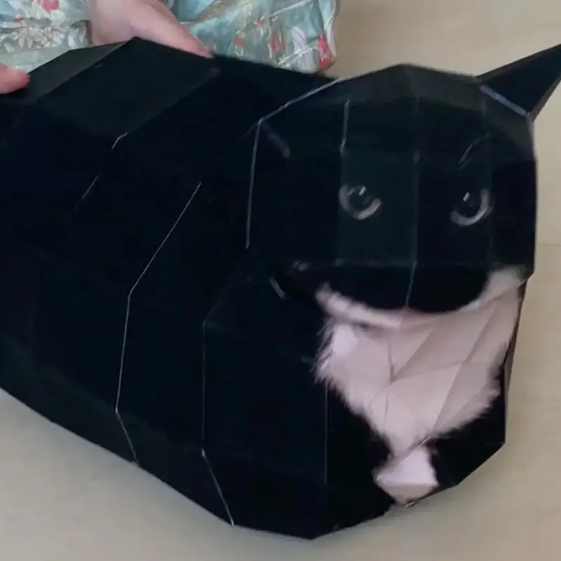 Papierowy kot 3D do samodzielnego złożenia Jasnozielony