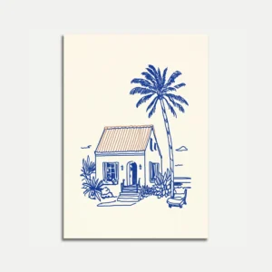 Plakat canvas Casa Espanol – atramentowy wzór w stylu vintage Zielony