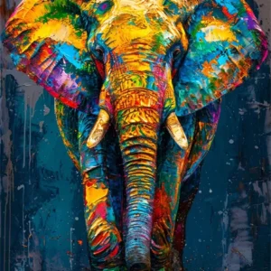 Plakat canvas z kotem i lwem w stylu graffiti — kolorowy art print Burgundia