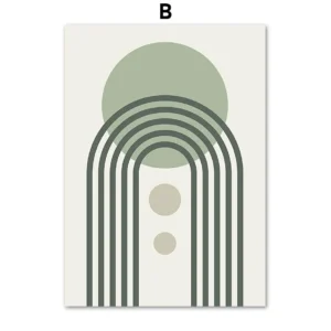 Plakat Matisse abstrakcja liście linia boho – zielony canvas do salonu żółty