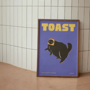 Plakat na płótnie z czarnym kotem i zabawnymi cytatami – pop-art do pokoju Fioletowy/фиолетовый