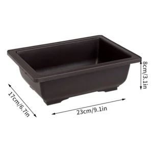 Plastikowa doniczka imitacja glinki do sukulentów i bonsai żółty